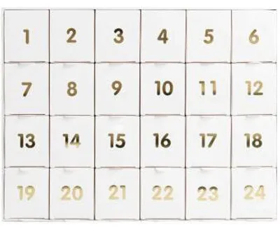 Produktbild von Adventskalender zum befüllen, weiß-gold, 36,5 x 29 x 6 cmMIX