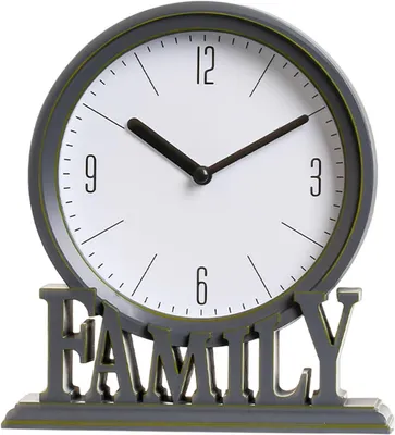 Produktbild von Graue Tischuhr für die ganze Familie – geräuschlos – gut ablesbar – für Badezimmer/Bauernhaus/Büro/Dachboden