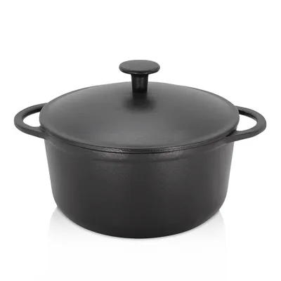 Produktbild von Karl Krüger 61020 Gusseisen Topf Rustica mit Deckel - emailliert - außen u. innen schwarz matt - 20 cm