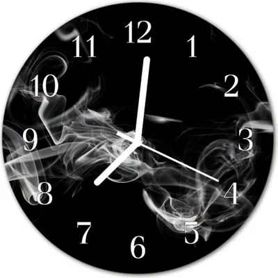Produktbild von Glasuhr Wanduhr Küchenuhr Echt-Glas 30fi cm Rauch schwarz