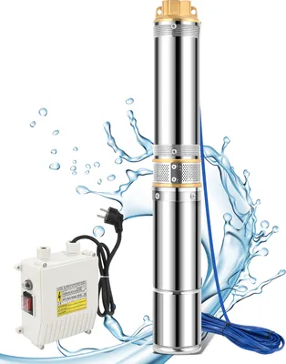 Obrázek produktu pro Clanmacy hluboké studny čerpadlo 370W Studna čerpadlo 4000L/h Vhodné 4,7 palce nerezové oceli 20m kabel