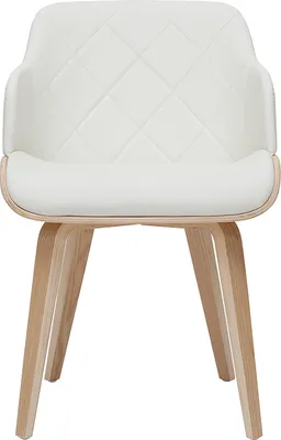 Produktbild von Esszimmerstuhl Lucien, helles Holz, Designer, weiß, 52 x 58 x 81 cm