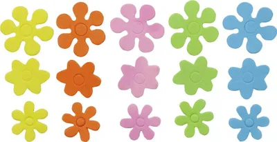 Produktbild von Glorex Moosgummi Sticker Blumen selbstklebend , 72 Stück