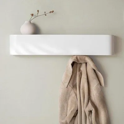 Image de Barre de fixation avec crochet - Bois - Blanc