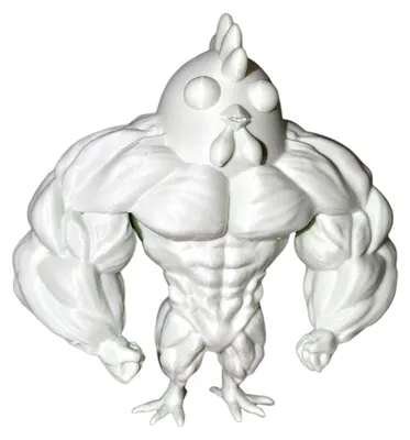 Produktbild von Muskelhuhn-Statue, 3D-Tischdekoration, muskulöse Hahn-Henne-Figur für Zuhause, Landhausstil, Kaminsims, Regal, Schrankdekoration B