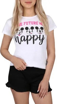Obrázek produktu pro Mickey Mouse Disney bílé a černé dívčí pyžamo s krátkým rukávem na léto 9 let