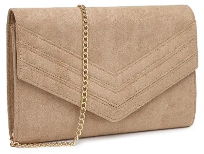 Produktbild von Miss Lulu Clutch Damen Wildleder-Optik Leichtgewicht Umhängetasche für Hochzeiten Partys Bälle