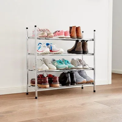 Image de Étagère à chaussures avec tiroir télescopique - Chrome