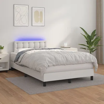 Immagine prodotto di Letto a molle con materasso e LED bianco 120x200 cm in ecopelle