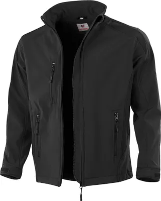 Produktbild von Qualitex Softshelljacke - wasserabweisende Outdoor-Arbeitsjacke - atmungsaktive Übergangsjacke - in Farbe: schwarz - Herren: 3XL - Damen: 56