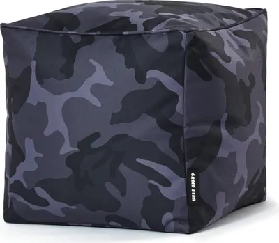 Produktbild von Green Bean® Sitzhocker "Cube" 40x40x40cm mit EPS Perlen Füllung - Fußhocker für Sitzsäcke - Camouflage Schwarz