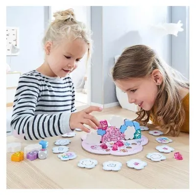 Productafbeelding van Haba bordspel Eenhoorn Glitterschittering Stapelwolken - een coöperatief spel voor kinderen