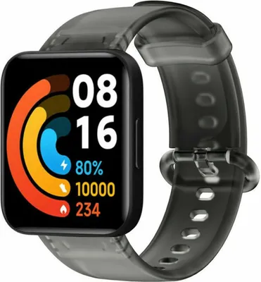 Produktbild von Strap-it Redmi Watch 2 (Lite) transparentes Silikonarmband (Schwarz)