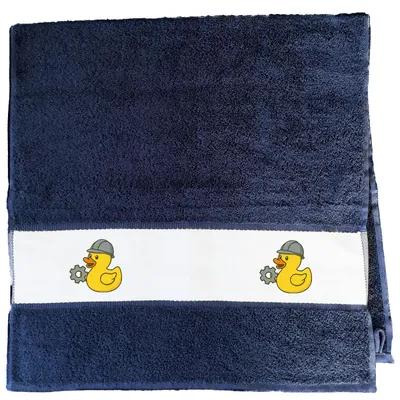 Produktbild von Huuraa Handtuch Quietscheente Maschinenbau Comic Gummiente 50x100cm French Navy Baumwolle Handtuch Geschenkidee