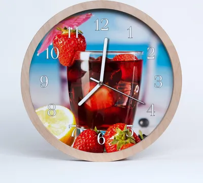 Produktbild von Holzuhr 30fi cm wanduhr - stylish trinken