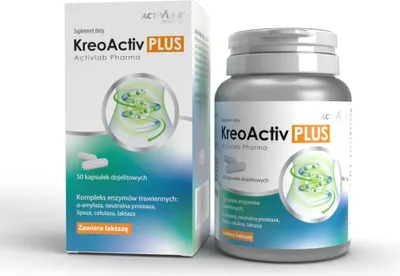 Immagine prodotto di Activlab Pharma KreoActiv PLUS - Enzimi digestivi per favorire l'assorbimento dei nutrienti, 50 capsule gastroresistenti