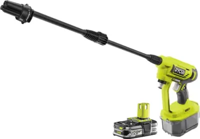Zdjęcie produktu dla RYOBI akumulatorowa myjka średniociśnieniowa RY18PW22A-125 dysza 3 w 1 z akumulatorem i ładowarką, 6-metrowy wąż syfonowy, 18 V, 2,5 Ah