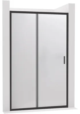 Immagine prodotto di CERANO - Porta scorrevole per doccia Varone LINE L/P - 6 mm - nero opaco, vetro smerigliato - 140x195 cm