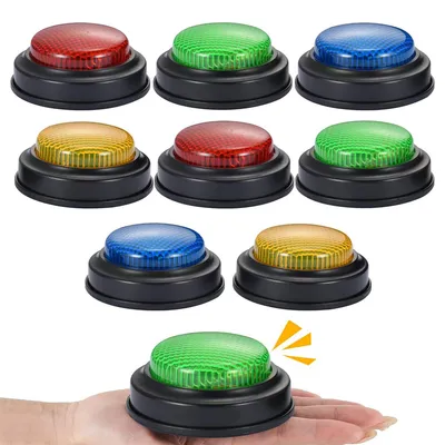 Produktbild von Buzzer 8er-Set für Quizpartys, Family-Duell mit Licht und Sound, ideal für Kinder, Erwachsene, Lehrer und Spielshow-Events