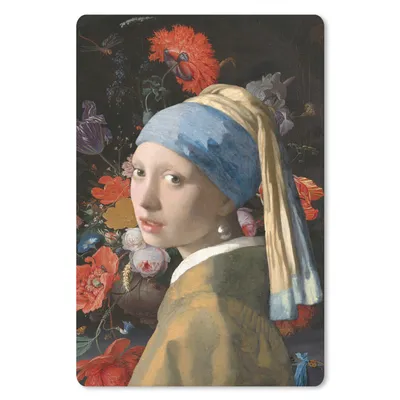 Produktbild von MuchoWow® Mauspad Mousepad Das Mädchen mit dem Perlenohrring - Johannes Vermeer - Blumen 18x27 cm - Mousepads - Maus Mat - Pad - Mausunterlage