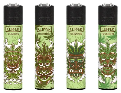 Zdjęcie produktu dla Zestaw 4 zapalniczek Clipper®: Maska Tiki