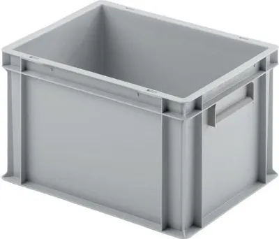 Produktbild von Eurobehälter mit geschlossenem Griff | HxBxT 23,5x30x40cm | 22 Liter | Grau | Eurobox, Transportbox, Transportbehälter, Stapelbehälter