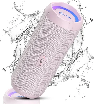 Produktbild von Bluetooth Lautsprecher mit Licht, IPX7 wasserdicht, 30 Stunden Akku, Bass Boost, Bluetooth 5.3, tragbar, Stereo Sound, RGB-Atemlicht
