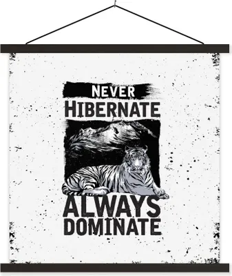 Produktbild von MuchoWow® Textilposter Jahrgang - Tiger - Design 120x120 cm mit schwarzem Rahmen - Aufhängungsset