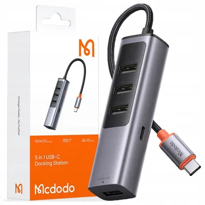 Zdjęcie produktu dla Mcdodo Przejściówka Adapter Hub Usb-C Rozdzielacz Rozgałęźnik 4X Usb-A 3.0