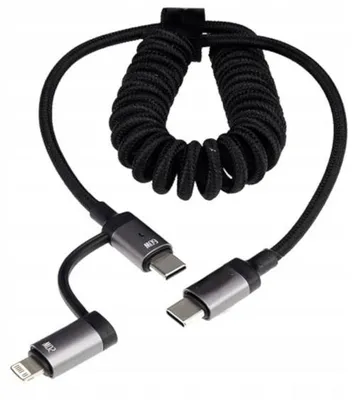 Produktbild von DBautomotive Spiral Ladekabel USB-C Lightning 60W
