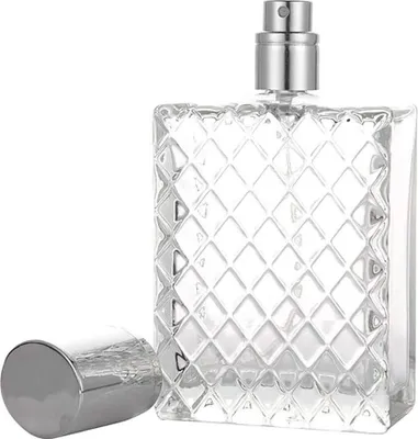 Produktbild von 100ml quadratische Klarglasflasche