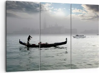 Produktbild von Bild auf Leinwand - Leinwandbild - Venedig italien stadt wasser - 105x70cm - Wand Bild - Wanddeko - Leinwanddruck - Bilder - Kunstdruck - Wanddekoration - Leinwand bilder - Wandkunst - CE105x70-2669