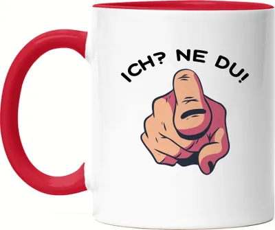 Produktbild von Ich? Ne Du! Tasse Rot Büro-Tasse Rot Kollegen Chef Geschenkidee für Kollege Kollegin