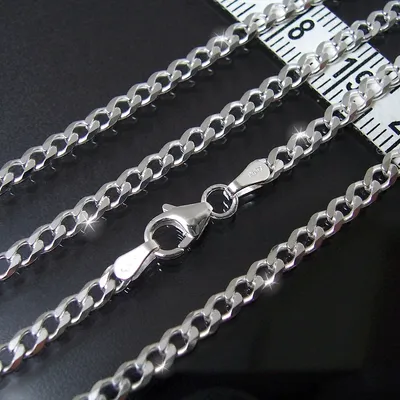 Produktbild von Panzerkette 3mm x 50cm Sterling Silber 925 Kette diam. K13530-50