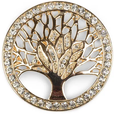 Produktbild von styleBREAKER Lebensbaum Magnet Schmuck Anhänger für Schals, Tücher oder Ponchos mit Stras Steinen, Brosche, Damen 05050029