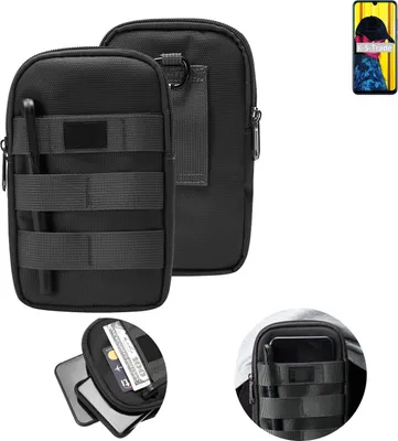 Produktbild von K-S-Trade Holster Gürtel Tasche kompatibel mit Huawei nova Lite 3 Handy Tasche Schutz Hülle dunkel-grau viele Fächer, 1x