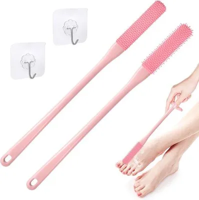 Immagine prodotto di Spugna in silicone per piedi e dita dei piedi - 2 pezzi - rosa - ideale per il soffione della doccia