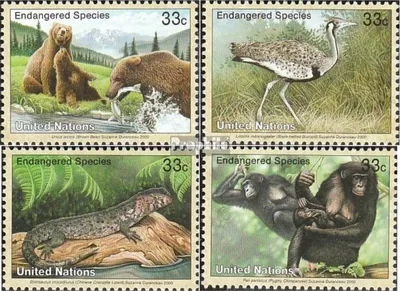 Produktbild von Briefmarken UNO - New York 2000 Mi 831-834 (kompl.Ausg.) gestempelt Gefährdete Tiere