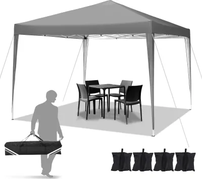 Image de Pavillon, étanche, montage facile, gris, 3x3m