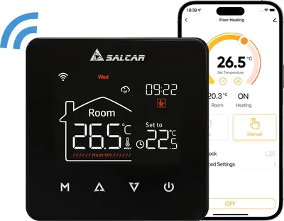 Produktbild von SALCAR WiFi Thermostat Heizung Smart für Wasser Fußbodenheizung Programmierbarer