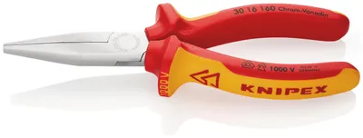 Produktbild von Knipex 30 16 160, Spitzzange, 5 mm, 4,65 cm, Stahl, Rot, Gelb, 160 mm