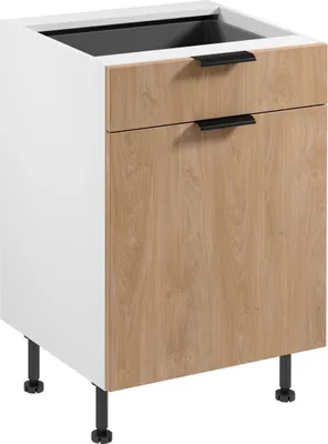 Produktbild von Küchenunterschrank 60 cm mit Schublade küchenmöbel, Sorento D60S1 AX Sonoma Eiche/Weiß