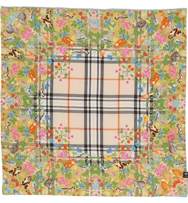 Fraas Seidentuch mit FRAAS Plaid Karo und Tier-Print 612022 in grün