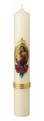 Produktbild von Marienkerze Altarkerze Madonna mit Kind 40 x 6 cm