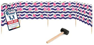 Image de Garronda Plage Paravent 5m de long plus maillet en caoutchouc GAEX001 (Pastèque-2, 5 m)