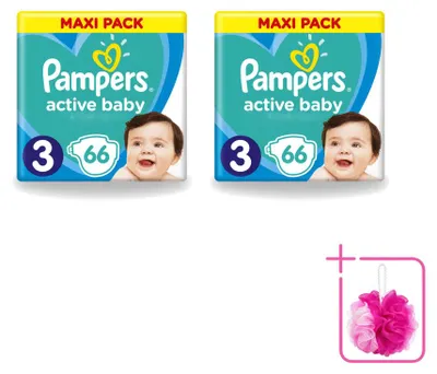 Produktbild von 2 x Pampers Active Baby-Dry Windeln Größe 3 (6–10 kg) - Sparpackung - 2 Stücke