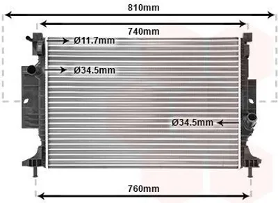 Image de VAN WEZEL 18002643 Radiateur Radiateur à eau Radiateur moteur pour FORD FOCUS III Turnier Kuga Mk2 (DM2) FOCUS III C-Max II (DXA/CB7, DXA/CEU) Grand C-Max