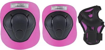 Produktbild von Nils Extreme Schoner Set - 3in1 Set Knieschone Ellbogenschoner Handgelenkpolster für Kinder Erwachsene - Schwarz und Rosa - XS - H210