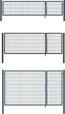 Produktbild von Gartentor Zauntor Einfahrtstor Stabmattenzaun Doppelflügel Anthrazit Grau 3,5 m Breite, Größe:1200 x 3500 mm