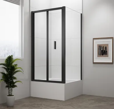 Produktbild von Polysan DEEP BLACK Rechteckige Duschkabine 1000x750mm L/R Variante,Klarglas